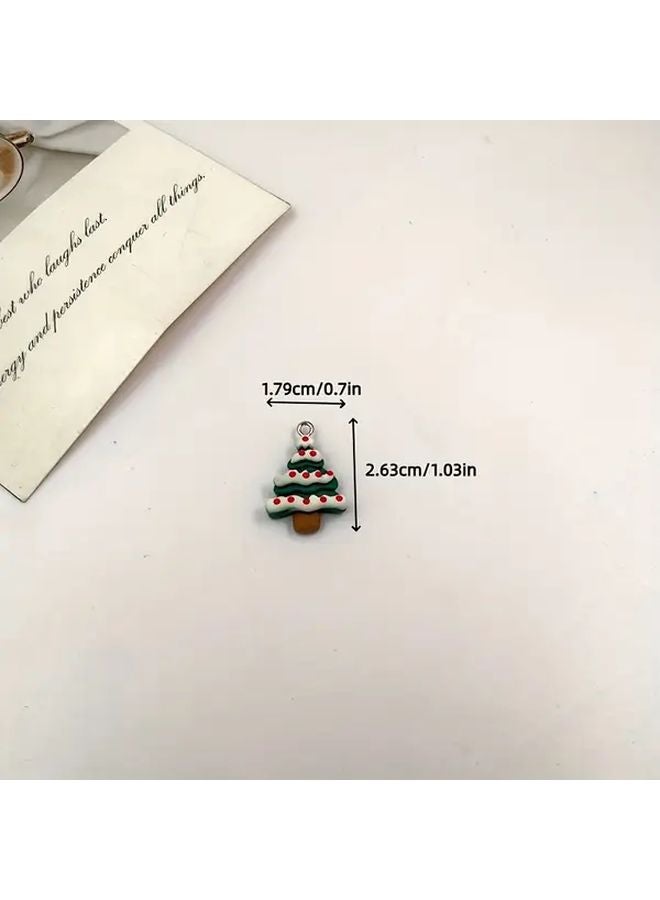 10pcs Mini Christmas Tree Resin Charms For DIY Jewelry Kawaii Holiday Crafting - Image 4